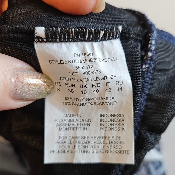 Swim Solutions Triple Tiered Fauxkini One Piece Swimsuit Women's 8 - Picture 9 of 11